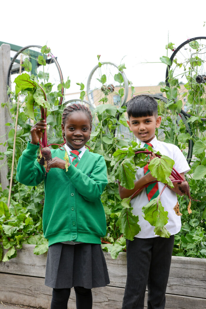 One Planet Cardiff St John Lloyd RC Primary School Edible Garden One Planet Cardiff School children at St John Lloyd RC Primary School Rumney have a class in the school Edible Garden